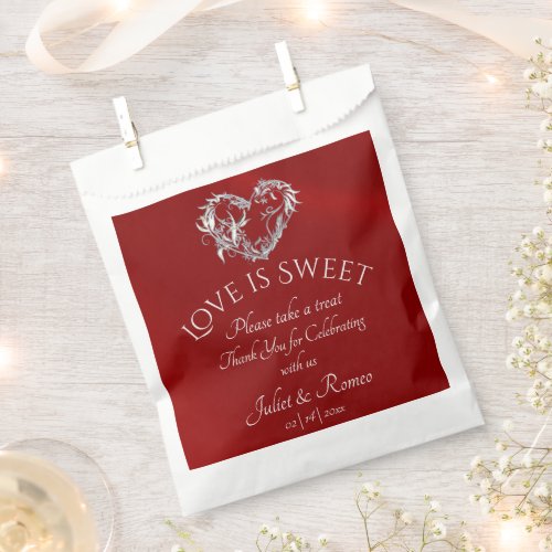 Love is Sweet, Heart - Red Favor Bag