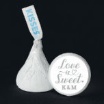 Love is Sweet Heart Script White Custom Wedding Hershey®'s Kisses®<br><div class="desc">Elegant, simple, and modern "Love is Sweet" wedding Hershey's Kisses chocolate candy favors feature a beautiful script typography design with scroll and heart accents. Personalize the custom monogram with the bride and groom couple's initials. Note, the white and silver gray colors can be updated to coordinate with your bridal shower...</div>