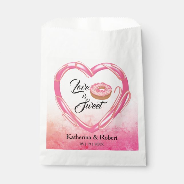 Love Is Sweet Heart | Wedding Favor Bag (Front)
