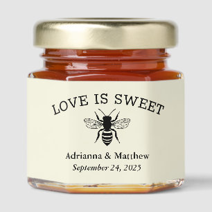 Love is Sweet Honey Bee Wedding Honey Jar Favors