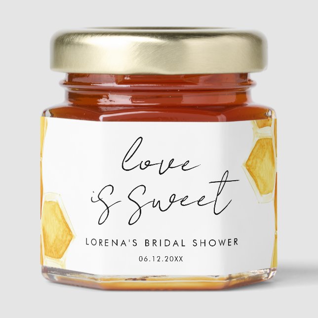 Love is sweet honey jar favors (Front)