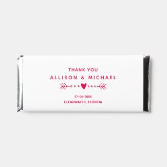 Love is Sweet -  Hot Pink Wedding 'Thank You' Hers Hershey Bar Favors