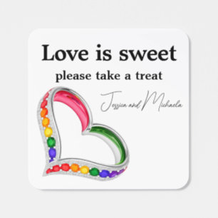 🌈Love is Sweet Intertwined in Pride Square Sticker