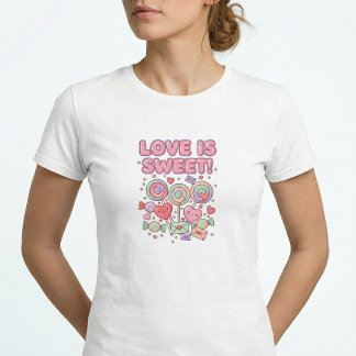 Love Is Sweet Kawaii Pastel Slim Fit T-Shirt