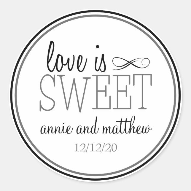 Love Is Sweet Labels (Black / Gray) (Front)