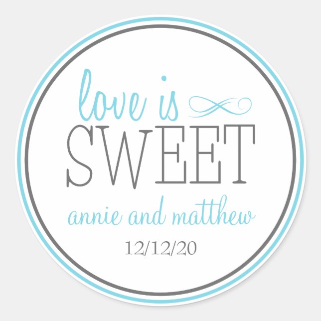 Love Is Sweet Labels (Blue / Gray) (Front)