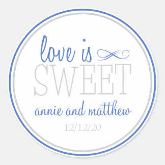 Love Is Sweet Labels (Blue / Silver)
