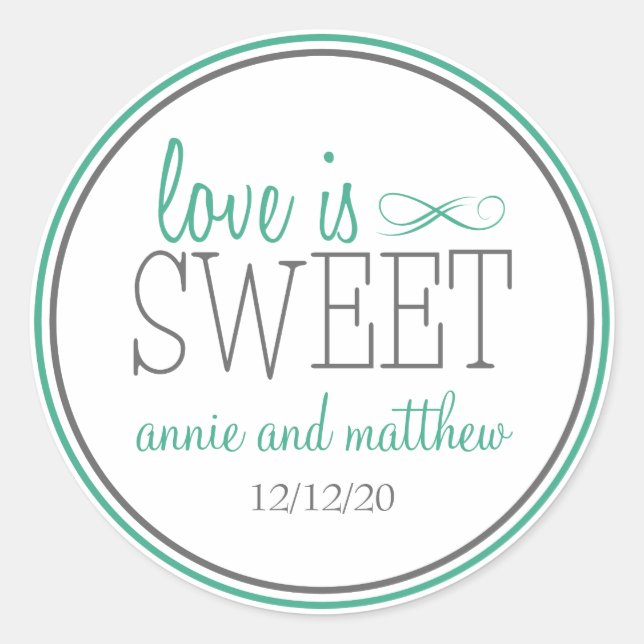 Love Is Sweet Labels (Dark Green / Gray) (Front)