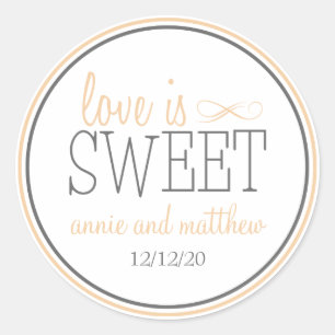 Love Is Sweet Labels (Orange / Gray)