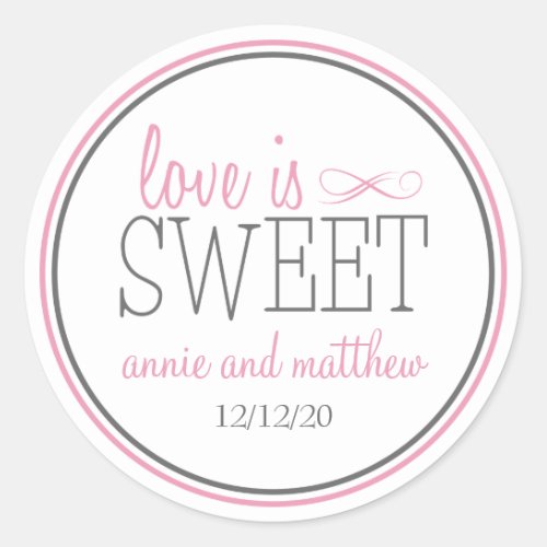 Love Is Sweet Labels Pink  Gray