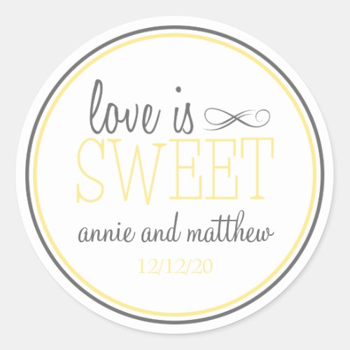 Love Is Sweet Labels Yellow  Gray