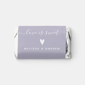 Love is Sweet - Lavender Wedding 'Thank You' Hershey's Miniatures