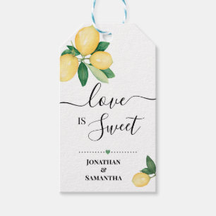 Love is Sweet Lemons Wedding Candy Favor Gift Tags