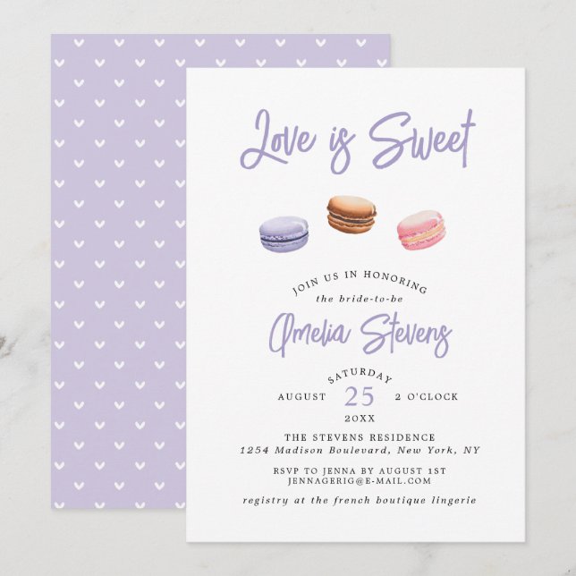 Love Is Sweet (Macaron) | Bridal Shower Invitation (Front/Back)