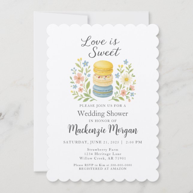 Love is Sweet - Macaron Invitation (Front)