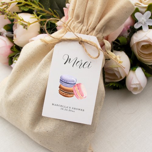 Love Is Sweet Macaron Merci Gift Tags