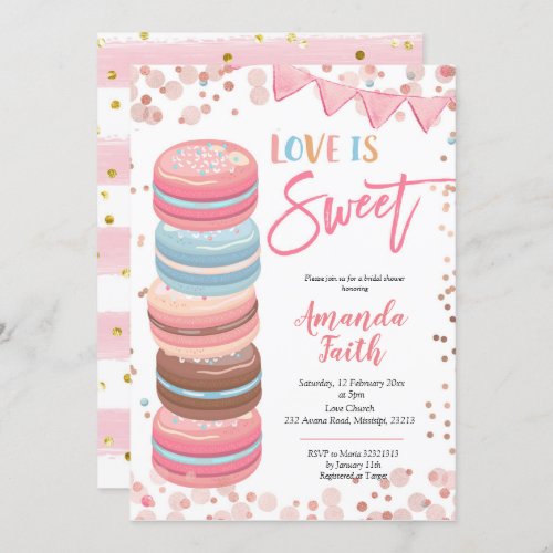 Love is Sweet Macaroon Bridal Shower Invitation