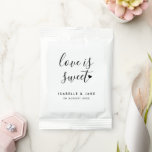Love is Sweet | Minimalist Modern Wedding Favor Hot Chocolate Drink Mix<br><div class="desc">Simple, stylish "love is sweet" wedding day favor cocoa drink mix in a modern minimalist design style with a handwritten script typography in classic black and white written in an informal casual style with a cute heart detail. The text can easily be personalized for a unique one of a kind...</div>