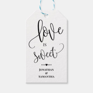 Love is sweet minimalist wedding candy favor gift tags