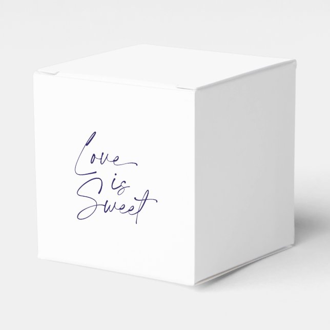 "Love is Sweet" Minimalist Wedding Favor Box (Front Side)