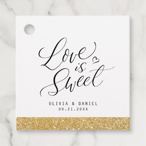 love is sweet modern calligraphy wedding favor tags