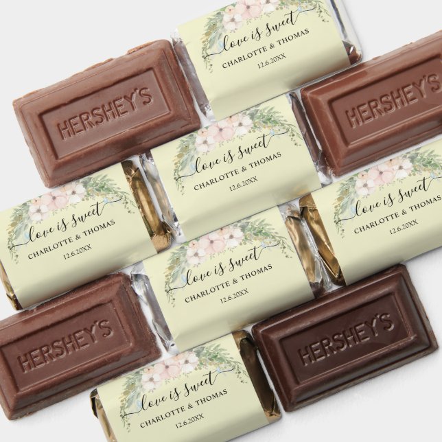 Love is Sweet! Modern, elegant eucalyptus flower   Hershey's Miniatures (Assorted)