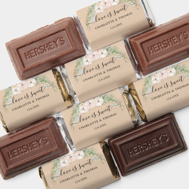 Love is Sweet! Modern, elegant eucalyptus flower   Hershey's Miniatures (Assorted)