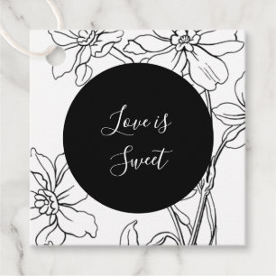 Love is Sweet Modern Floral Wedding Favor Tags