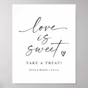 Love is Sweet Modern Handwritten Wedding Sign
