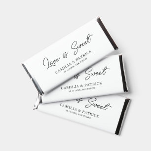 Love is Sweet Modern Wedding Party Favor Chocolate Hershey Bar Favors