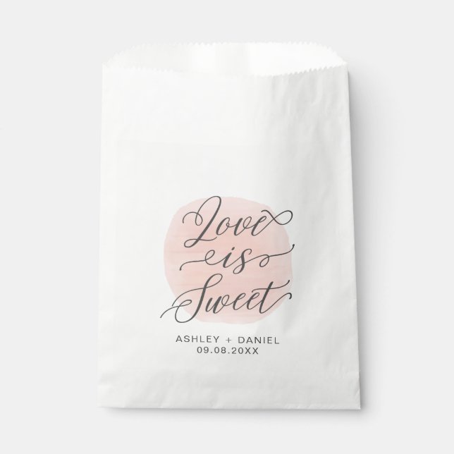 Love is Sweet Modern Wedding Treat Sacks, Favor Bag (Front)