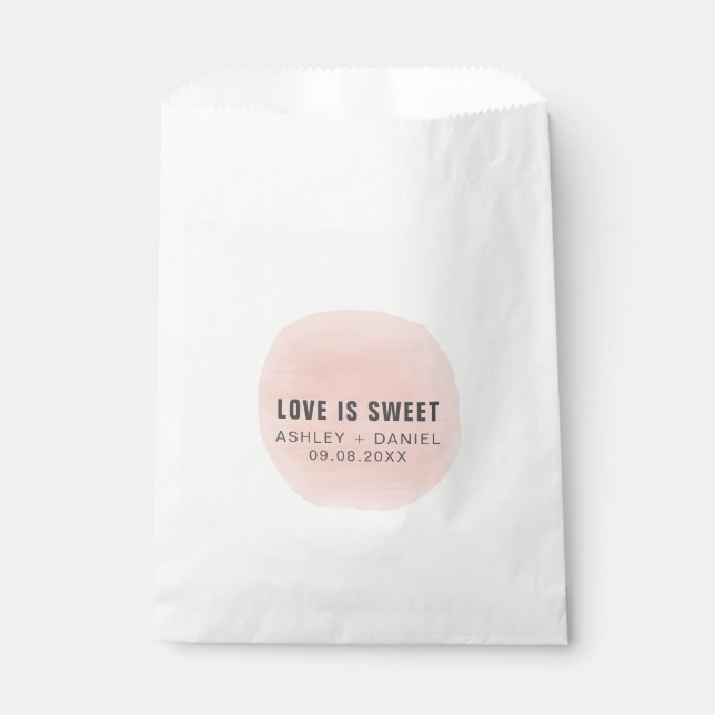 Love is Sweet Modern Wedding Treat Sacks, Favor Bag (Front)