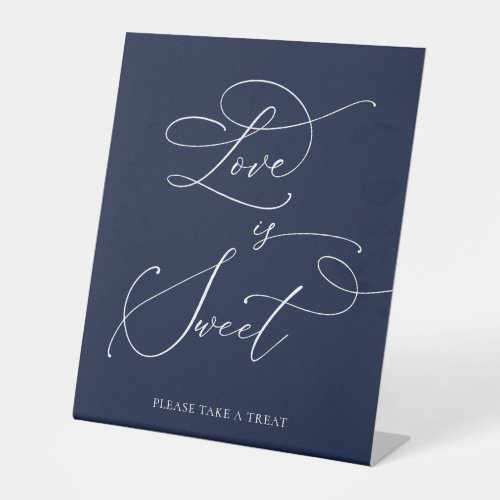 Love is Sweet Navy Blue Minimalist Wedding Sign