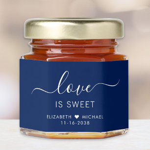 Love Is Sweet Navy Blue Wedding Honey Jar Favors