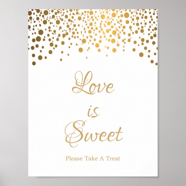 Love is Sweet Occasion Sign in Gold Dots (Front)