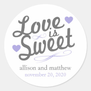 Love Is Sweet Old Fashioined Labels (Gray/Purple)