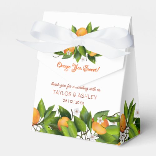 Love Is Sweet Orange Citrus Fruit  Wedding Favor Boxes