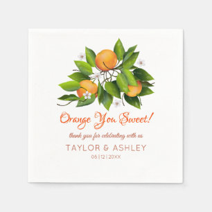 Love Is Sweet Orange Citrus Fruit   Wedding Napkins