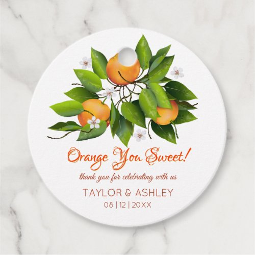 Love Is Sweet Orange Fruit  Wedding Favor Tags