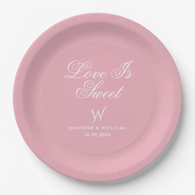 Love is sweet  paper plates (Front)