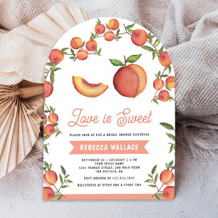 Love is Sweet Peach Fruit Arch Bridal Shower Invitation
