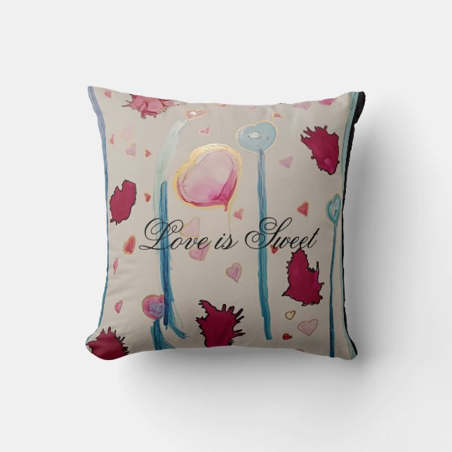 Love is Sweet-Peach Fuzz Throw Pillow (Front)