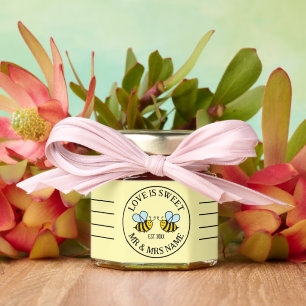 Love is Sweet personalized wedding party Honey Jar Favors