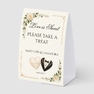 Love Is Sweet Personalized Wedding Shower Treat Paper Table Tent