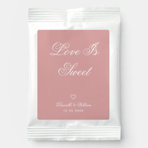 Love Is Sweet Pink Wedding Dusty Rose White Script Hot Chocolate Drink Mix