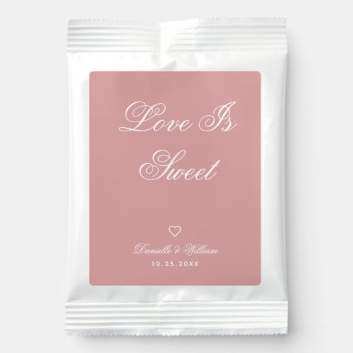 Love Is Sweet Pink Wedding Dusty Rose White Script Hot Chocolate Drink Mix