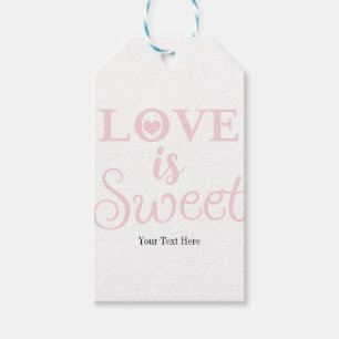 Love is Sweet Pink & White Wedding Custom Favor Gift Tags