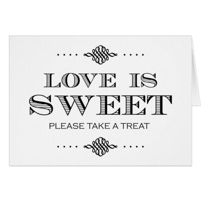 Love is Sweet Please Take a Treat Cards (Front Horizontal)