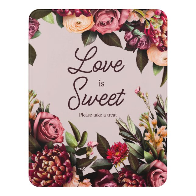 Love is Sweet, Please Take a Treat Door Sign (Contemporary Vert)