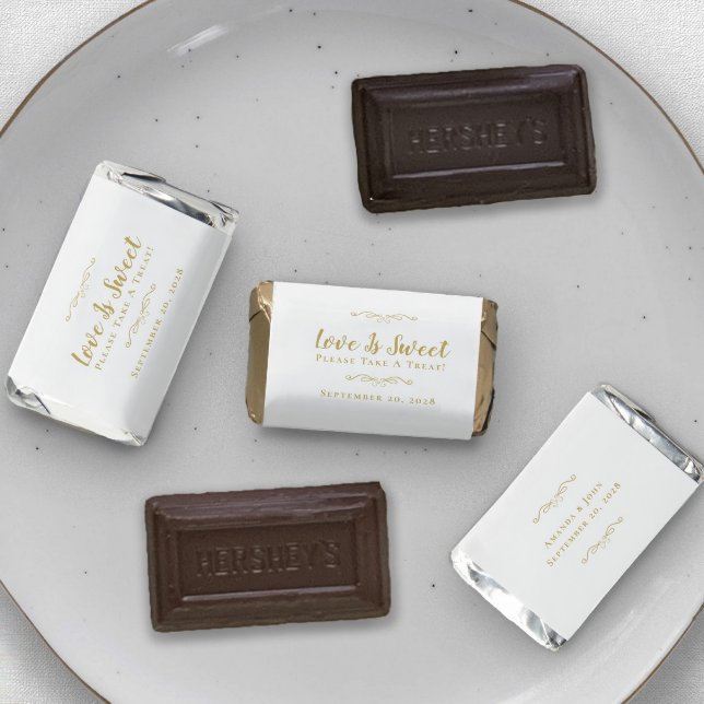Love Is Sweet Please Take A Treat Gold Wedding  Hershey's Miniatures (Creator Uploaded)